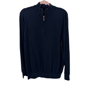F/X Fusion Mens Black 1/4 Zip Pullover Sweater XL Cotton & Acrylic Blend